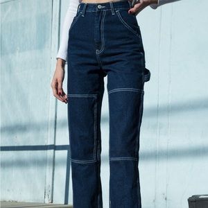 Brandy Melville Ariana Dark Wash Painter Pants